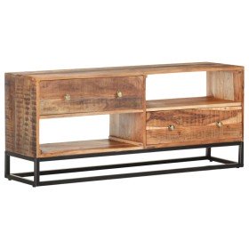 Mueble para TV de madera maciza de acacia rugosa 120x30x50 cm en Armarios y almacenamiento | Comprar online en Foru.es