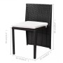Mesa y sillas bistró jardín 3 pzas y cojines poli ratán negro de vidaXL, Conjuntos de jardín - Ref: Foro24-42882, Precio: 200...