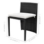 Mesa y sillas bistró jardín 3 pzas y cojines poli ratán negro de vidaXL, Conjuntos de jardín - Ref: Foro24-42882, Precio: 200...