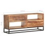 Mueble para TV de madera maciza de acacia rugosa 120x30x50 cm en Armarios y almacenamiento | Comprar online en Foru.es