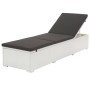 Tumbona con cojín ratán sintético blanco de vidaXL, Tumbonas - Ref: Foro24-43951, Precio: 173,03 €, Descuento: %