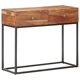 Mesa consola de madera de acacia rugosa 90x35x75 cm en Armarios y almacenamiento | Comprar online en Foru.es