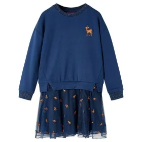 Vestido infantil de manga larga azul marino 140 de vidaXL, Vestidos de niños - Ref: Foro24-14198, Precio: 15,57 €, Descuento: %