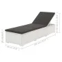 Tumbona con cojín ratán sintético blanco de vidaXL, Tumbonas - Ref: Foro24-43951, Precio: 126,19 €, Descuento: %