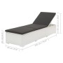 Tumbona con cojín ratán sintético blanco de vidaXL, Tumbonas - Ref: Foro24-43951, Precio: 173,03 €, Descuento: %