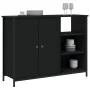 Black engineered wood sideboard 100x33x75 cm by vidaXL, Sideboards - Ref: Foro24-835549, Price: 78,31 €, Discount: %