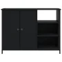 Black engineered wood sideboard 100x33x75 cm by vidaXL, Sideboards - Ref: Foro24-835549, Price: 78,31 €, Discount: %