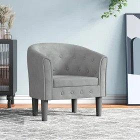 Sillón de terciopelo gris claro de vidaXL, Sillones - Ref: Foro24-356469, Precio: 148,31 €, Descuento: %