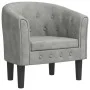 Sillón de terciopelo gris claro de vidaXL, Sillones - Ref: Foro24-356469, Precio: 148,31 €, Descuento: %