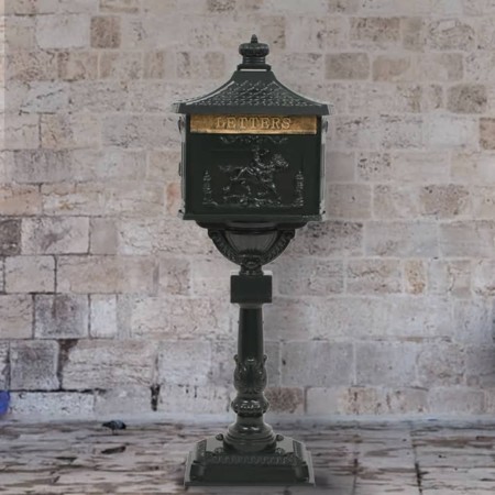Buzón de pedestal de aluminio estilo vintage inoxidable verde de vidaXL, Buzones de correo - Ref: Foro24-43893, Precio: 390,9...