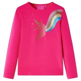 Camiseta infantil de manga larga rosa brillante 104 de vidaXL, Camisetas para niños - Ref: Foro24-14295, Precio: 8,85 €, Desc...