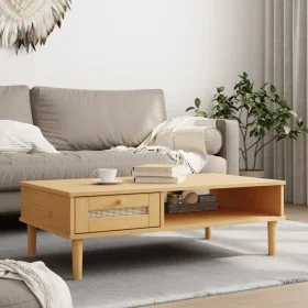 Mesa de centro SENJA aspecto ratán madera marrón 100x55x33 cm de vidaXL, Mesas de centro - Ref: Foro24-358046, Precio: 75,26 ...