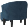 Sillón con taburete terciopelo azul oscuro de vidaXL, Sillones - Ref: Foro24-356481, Precio: 204,03 €, Descuento: %