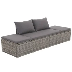 Cama de jardín 195x60 cm ratán sintético gris de vidaXL, Camas para exteriores - Ref: Foro24-43955, Precio: 232,61 €, Descuen...