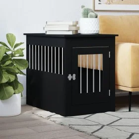 Jaula para perros madera de ingeniería negro 55x80x68 cm de vidaXL, Casetas para perros - Ref: Foro24-838324, Precio: 90,63 €...