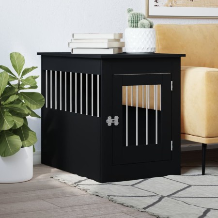 Jaula para perros madera de ingeniería negro 55x80x68 cm de vidaXL, Casetas para perros - Ref: Foro24-838324, Precio: 86,10 €...