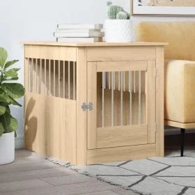Jaula para perros madera ingeniería roble Sonoma 64,5x80x71 cm de vidaXL, Casetas para perros - Ref: Foro24-838332, Precio: 9...