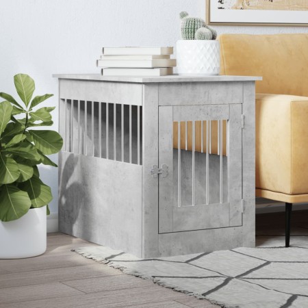 Jaula para perros madera ingeniería gris hormigón 55x80x68 cm de vidaXL, Casetas para perros - Ref: Foro24-838326, Precio: 89...