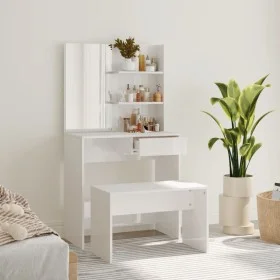 Juego de tocador blanco brillante 74,5x40x141 cm de vidaXL, Tocadores para dormitorios - Ref: Foro24-3114143, Precio: 108,08 ...