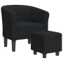 Sillón con taburete terciopelo negro de vidaXL, Sillones - Ref: Foro24-356451, Precio: 183,09 €, Descuento: %
