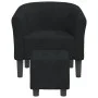 Sillón con taburete terciopelo negro de vidaXL, Sillones - Ref: Foro24-356451, Precio: 161,72 €, Descuento: %