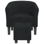 Sillón con taburete terciopelo negro de vidaXL, Sillones - Ref: Foro24-356451, Precio: 183,09 €, Descuento: %