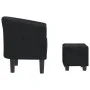 Sillón con taburete terciopelo negro de vidaXL, Sillones - Ref: Foro24-356451, Precio: 161,72 €, Descuento: %