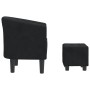Sillón con taburete terciopelo negro de vidaXL, Sillones - Ref: Foro24-356451, Precio: 183,09 €, Descuento: %