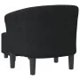 Sillón con taburete terciopelo negro de vidaXL, Sillones - Ref: Foro24-356451, Precio: 161,72 €, Descuento: %
