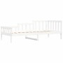 Sofá cama madera maciza de pino blanco 90x200 cm de vidaXL, Camas y somieres - Ref: Foro24-840371, Precio: 93,50 €, Descuento: %