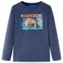 Camiseta infantil de manga larga azul oscuro melange 140 de vidaXL, Camisetas para niños - Ref: Foro24-12943, Precio: 8,64 €,...