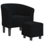 Sillón con taburete tela negra de vidaXL, Sillones - Ref: Foro24-356439, Precio: 166,80 €, Descuento: %