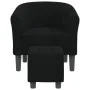 Sillón con taburete tela negra de vidaXL, Sillones - Ref: Foro24-356439, Precio: 163,93 €, Descuento: %