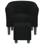 Sillón con taburete tela negra de vidaXL, Sillones - Ref: Foro24-356439, Precio: 166,80 €, Descuento: %