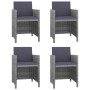 Set de comedor de jardín 5 pzas y cojines ratán sintético gris de vidaXL, Conjuntos de jardín - Ref: Foro24-43901, Precio: 34...