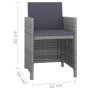 Set de comedor de jardín 5 pzas y cojines ratán sintético gris de vidaXL, Conjuntos de jardín - Ref: Foro24-43901, Precio: 34...