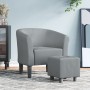 Sillón con taburete tela gris claro de vidaXL, Sillones - Ref: Foro24-356436, Precio: 146,69 €, Descuento: %