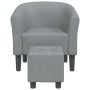 Sillón con taburete tela gris claro de vidaXL, Sillones - Ref: Foro24-356436, Precio: 146,69 €, Descuento: %