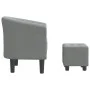 Sillón con taburete tela gris claro de vidaXL, Sillones - Ref: Foro24-356436, Precio: 144,40 €, Descuento: %