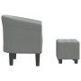Sillón con taburete tela gris claro de vidaXL, Sillones - Ref: Foro24-356436, Precio: 146,69 €, Descuento: %