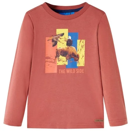 Children's long-sleeved T-shirt in henna color 140 by vidaXL, Kids T-shirts - Ref: Foro24-12998, Price: 8,30 €, Discount: %