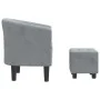 Sillón con taburete terciopelo gris oscuro de vidaXL, Sillones - Ref: Foro24-356450, Precio: 160,10 €, Descuento: %