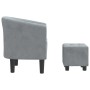 Sillón con taburete terciopelo gris oscuro de vidaXL, Sillones - Ref: Foro24-356450, Precio: 174,85 €, Descuento: %