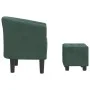Sillón con taburete terciopelo verde oscuro de vidaXL, Sillones - Ref: Foro24-356452, Precio: 161,89 €, Descuento: %