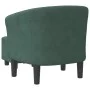Sillón con taburete terciopelo verde oscuro de vidaXL, Sillones - Ref: Foro24-356452, Precio: 161,89 €, Descuento: %