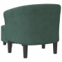 Sillón con taburete terciopelo verde oscuro de vidaXL, Sillones - Ref: Foro24-356452, Precio: 164,69 €, Descuento: %