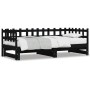 Sofá cama extraíble madera maciza de pino negro 2x(80x200) cm de vidaXL, Camas y somieres - Ref: Foro24-840387, Precio: 141,2...
