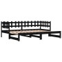 Sofá cama extraíble madera maciza de pino negro 2x(80x200) cm de vidaXL, Camas y somieres - Ref: Foro24-840387, Precio: 141,2...