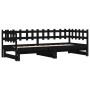 Sofá cama extraíble madera maciza de pino negro 2x(80x200) cm de vidaXL, Camas y somieres - Ref: Foro24-840387, Precio: 141,2...