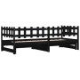 Sofá cama extraíble madera maciza de pino negro 2x(80x200) cm de vidaXL, Camas y somieres - Ref: Foro24-840387, Precio: 141,2...
